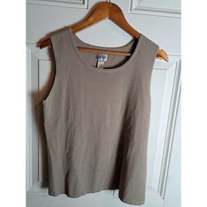 Chicos Sleveless Blouse Womens Sz 2 LG Pullover Layering Piece Stretch Toupe